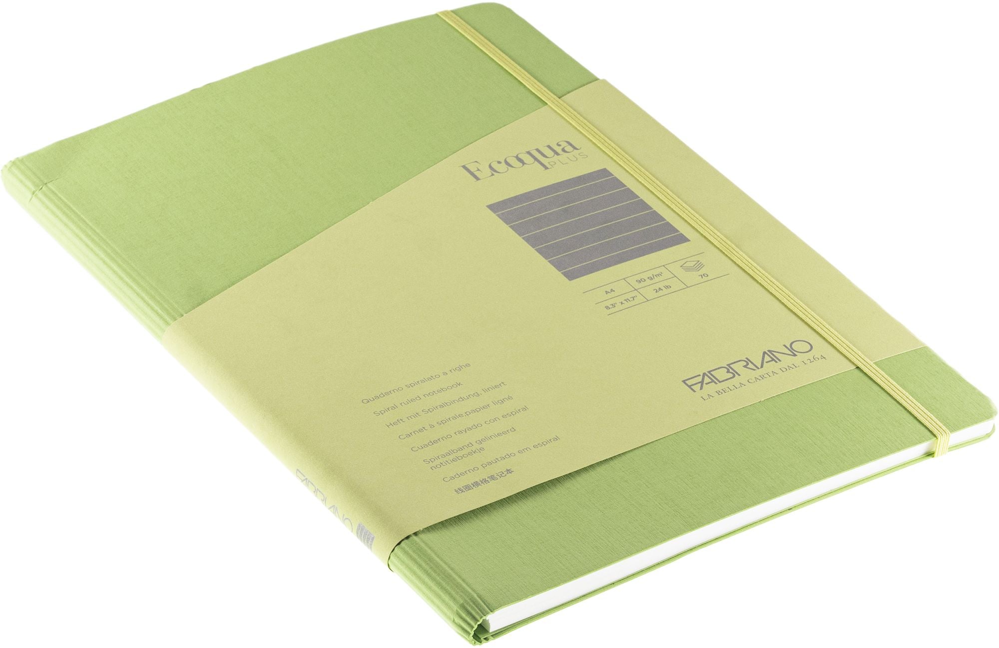 Ecoqua Plus Journal, A4, Hidden Spiral-Bound, Lined, Lime