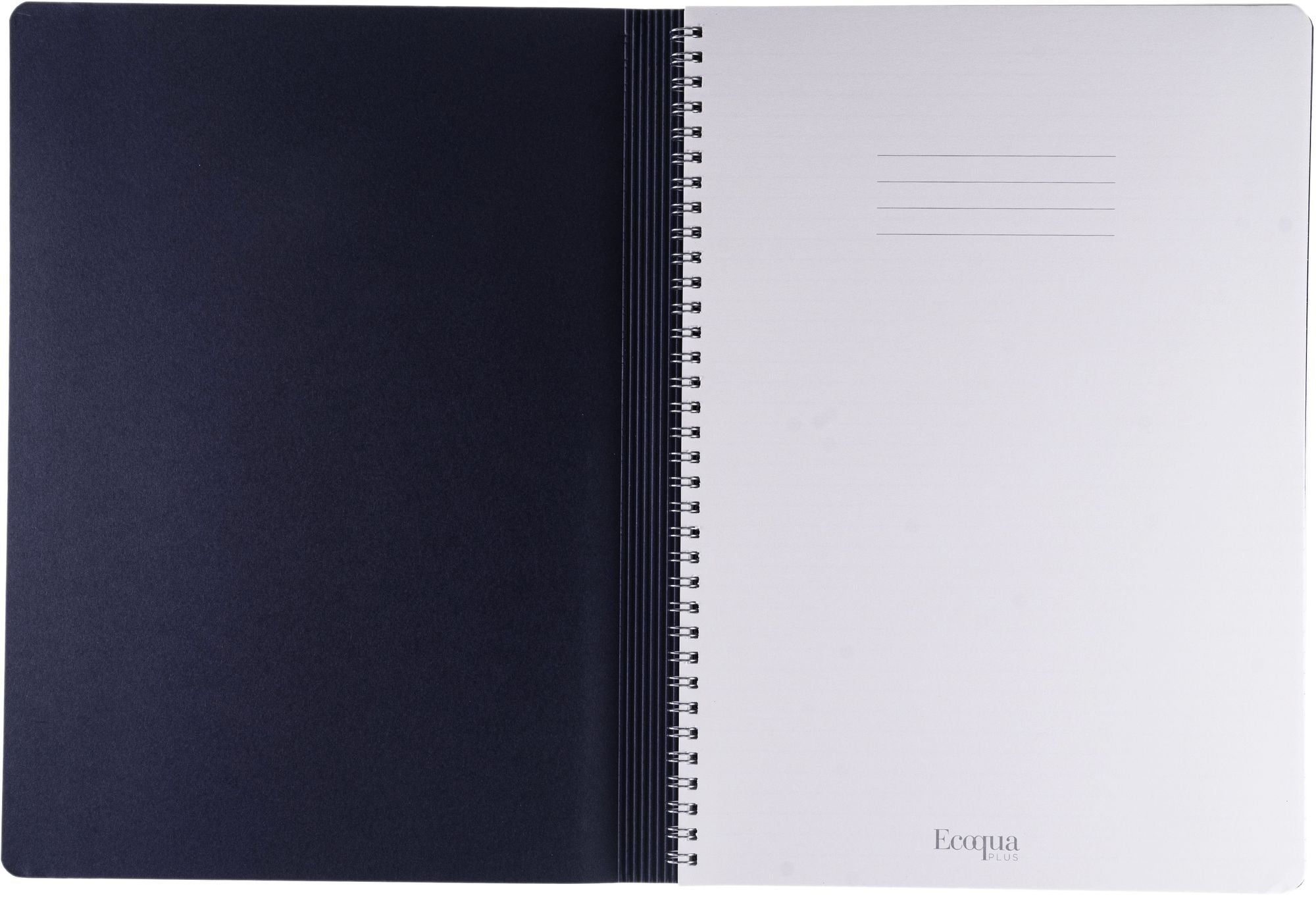 Ecoqua Plus Journal, A4, Hidden Spiral-Bound, Lined, Navy