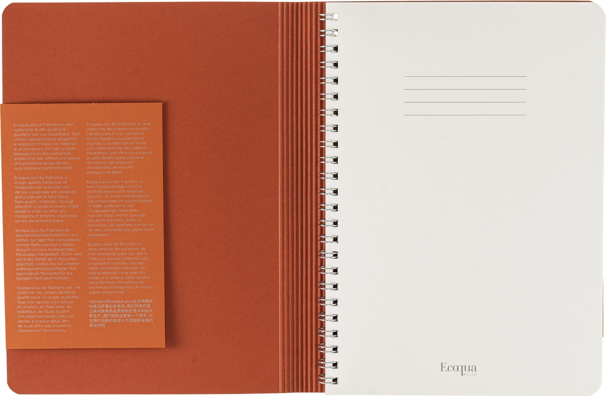 Ecoqua Plus Journal, A4, Hidden Spiral-Bound, Dotted, Red