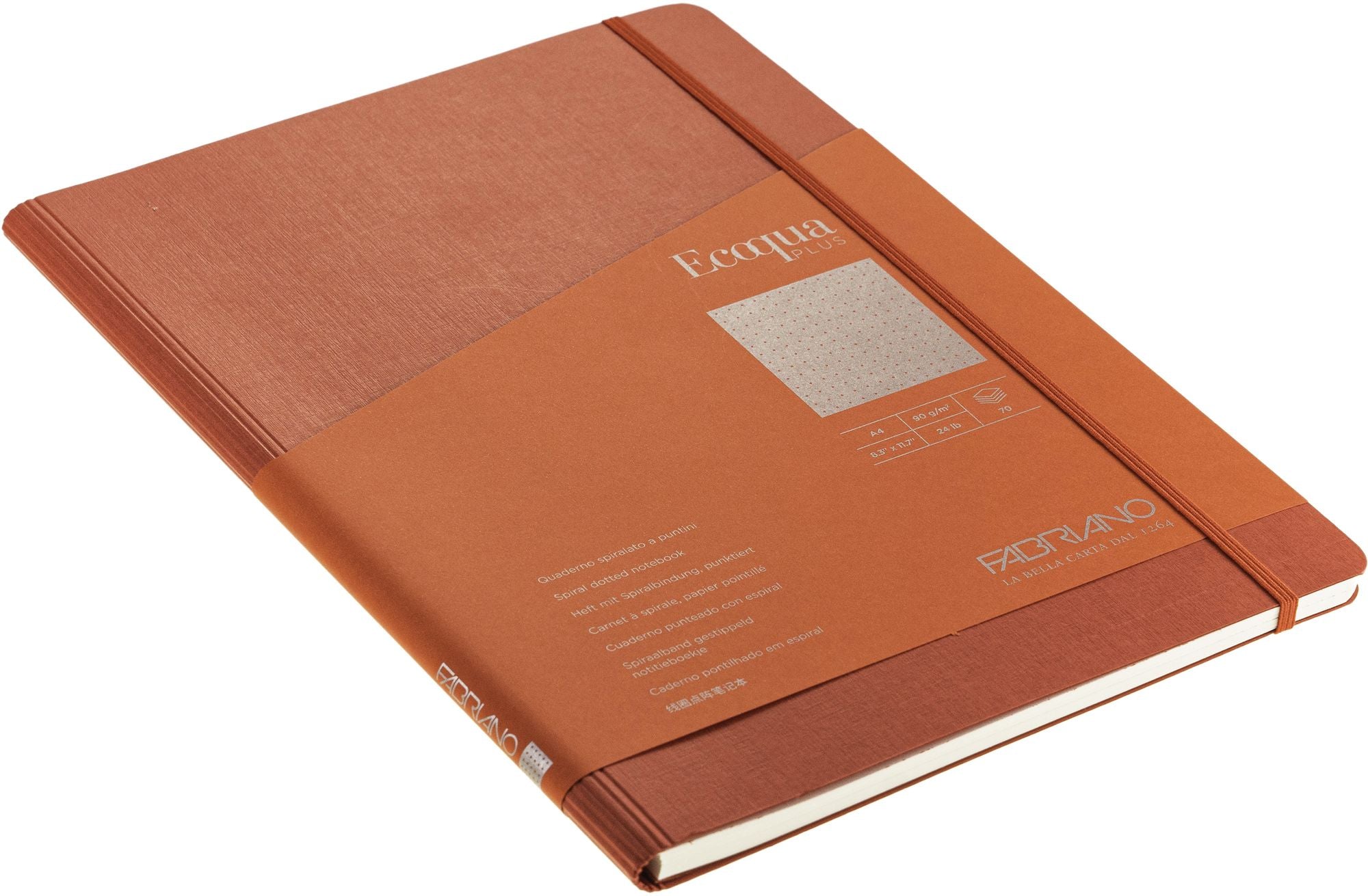 Ecoqua Plus Journal, A4, Hidden Spiral-Bound, Dotted, Red