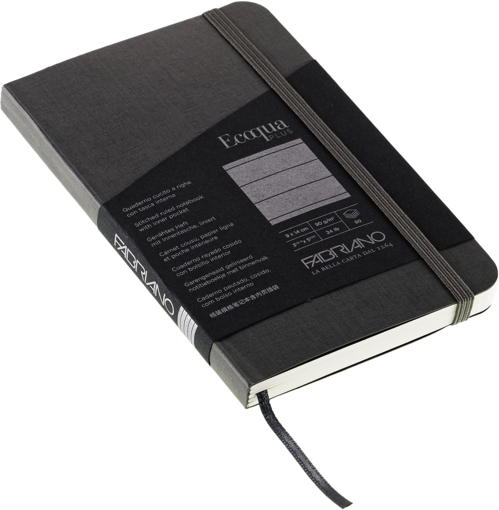Ecoqua Plus Journal, 3.5 x 5.5, Stitch-Bound, Lined, Grey