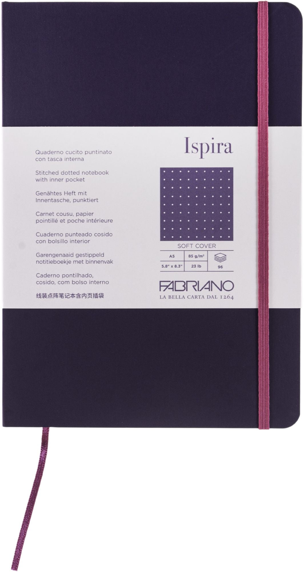 Ispira Journal, A5, Soft-Cover, Dotted, Purple