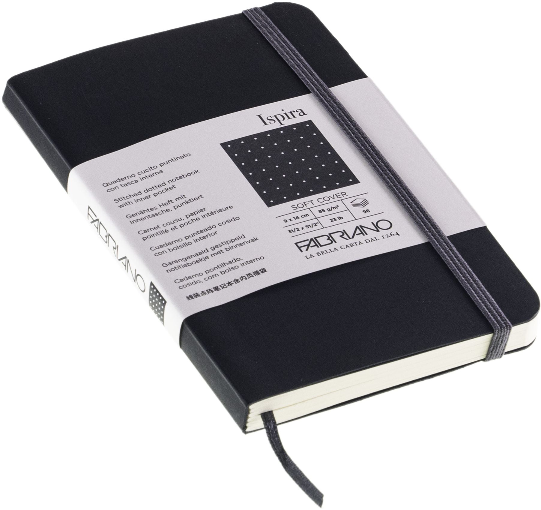 Ispira Journal, 3.5 x 5.5, Soft-Cover, Dotted, Black