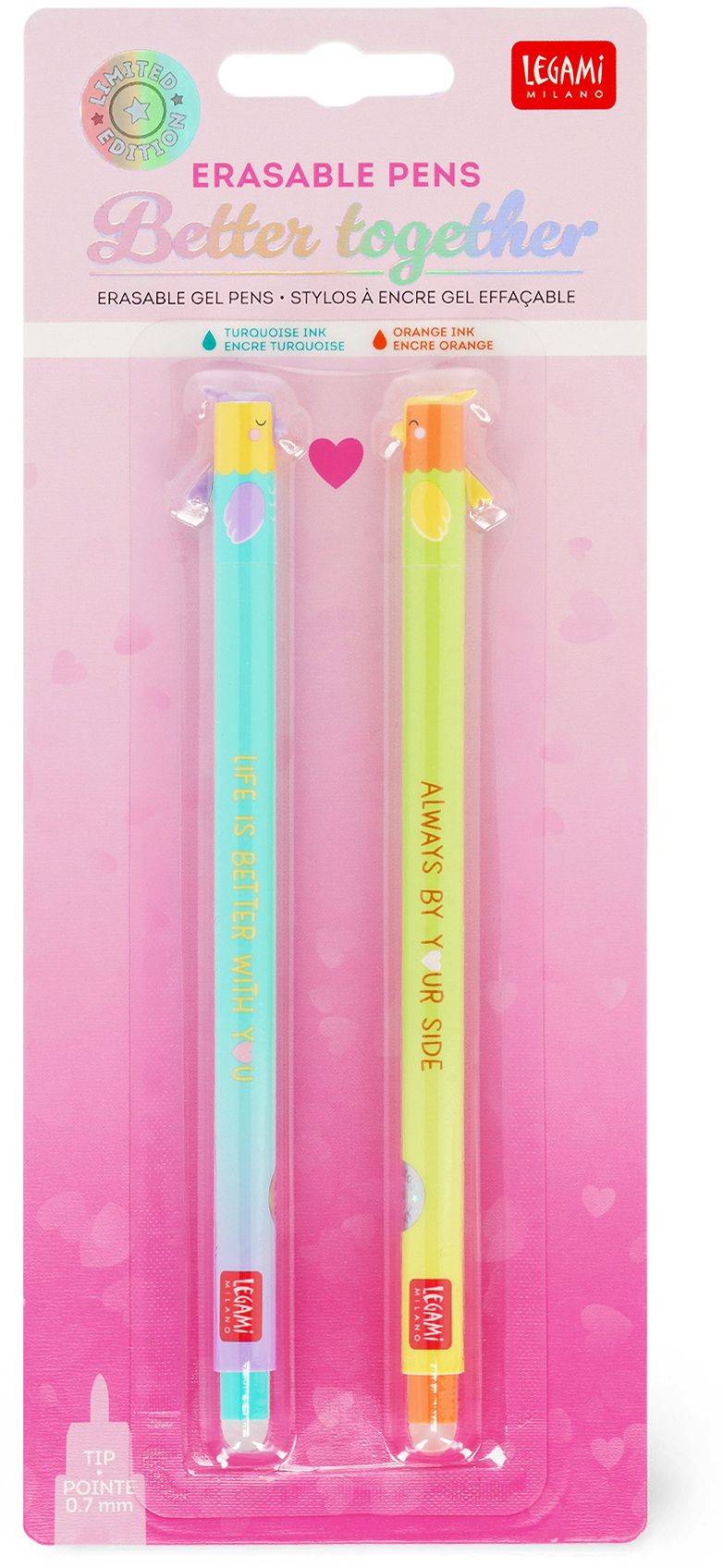Set of 2 Erasable Legami Valentines Pens