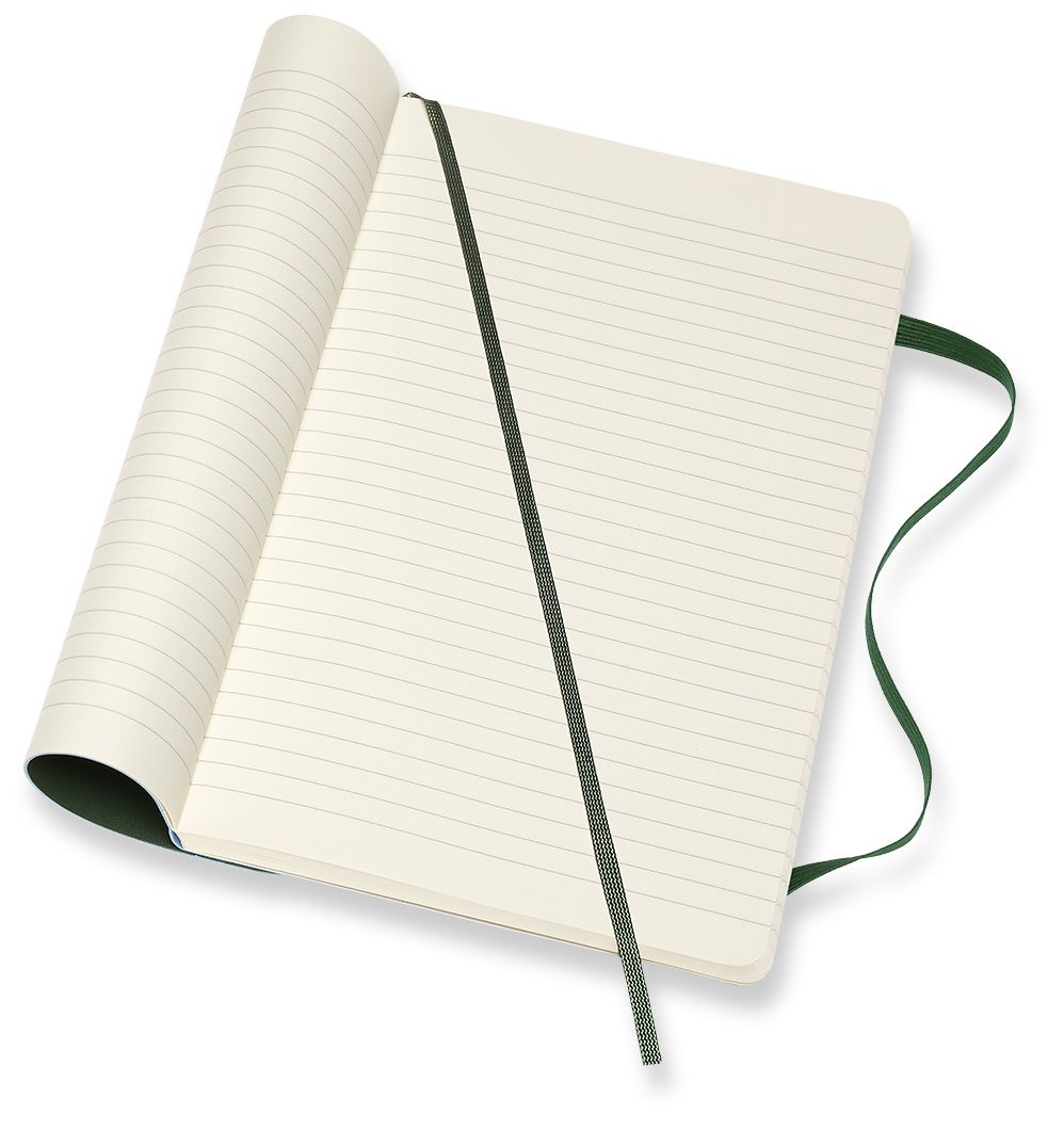 Moleskine Notebook, Large, Ruled, Myrtle Green, Soft Cover (5 x 8.25)