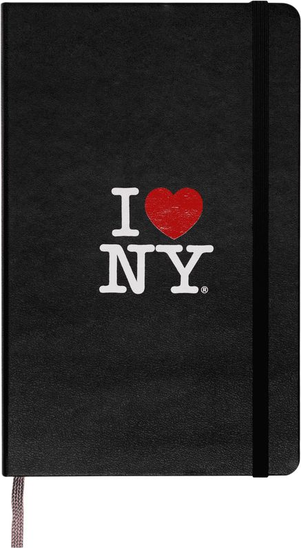 Moleskine Limited Edition I Love NY Notebook, Large, Ruled, Black, Hard Cover (5 x 8.25)