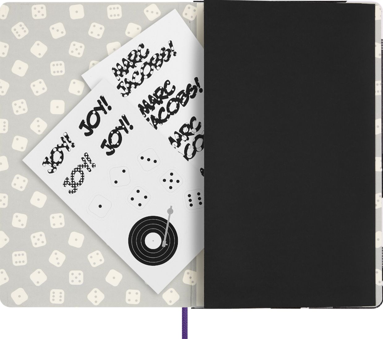 Moleskine x Marc Jacobs x Derrick Adams Artist Capsule Joy! Limited Edition Notebook, Hard Cover, Large (5" x 8.25") Ruled/Lined, Magenta/Black Dice, 240 Pages