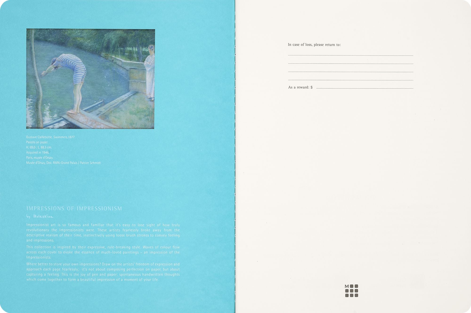 Moleskine Limited Edition Impressionism Cahier Journal, Soft Cover, XL (7.5" x 9.75") Ruled/Lined, Cool Blue, 120 pages