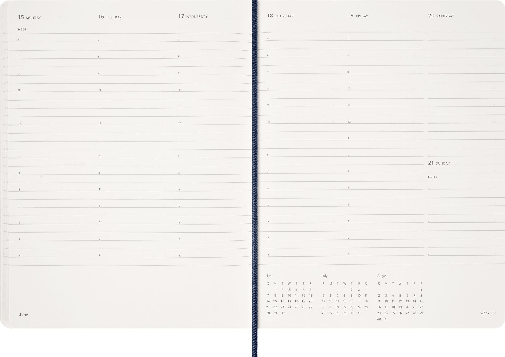 2026 Moleskine Sapphire Blue 15-Month XXL Essential Soft Cover Weekly Vertical Planner
