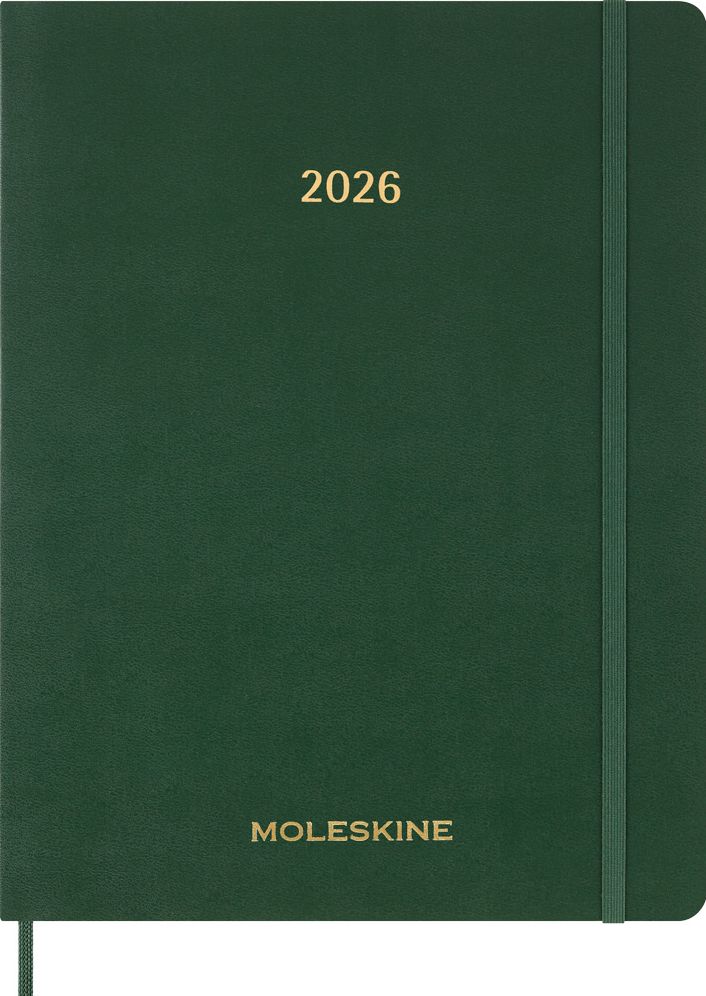 2026 Moleskine Myrtle Green 15-Month XXL Essential Soft Cover Weekly Vertical Planner