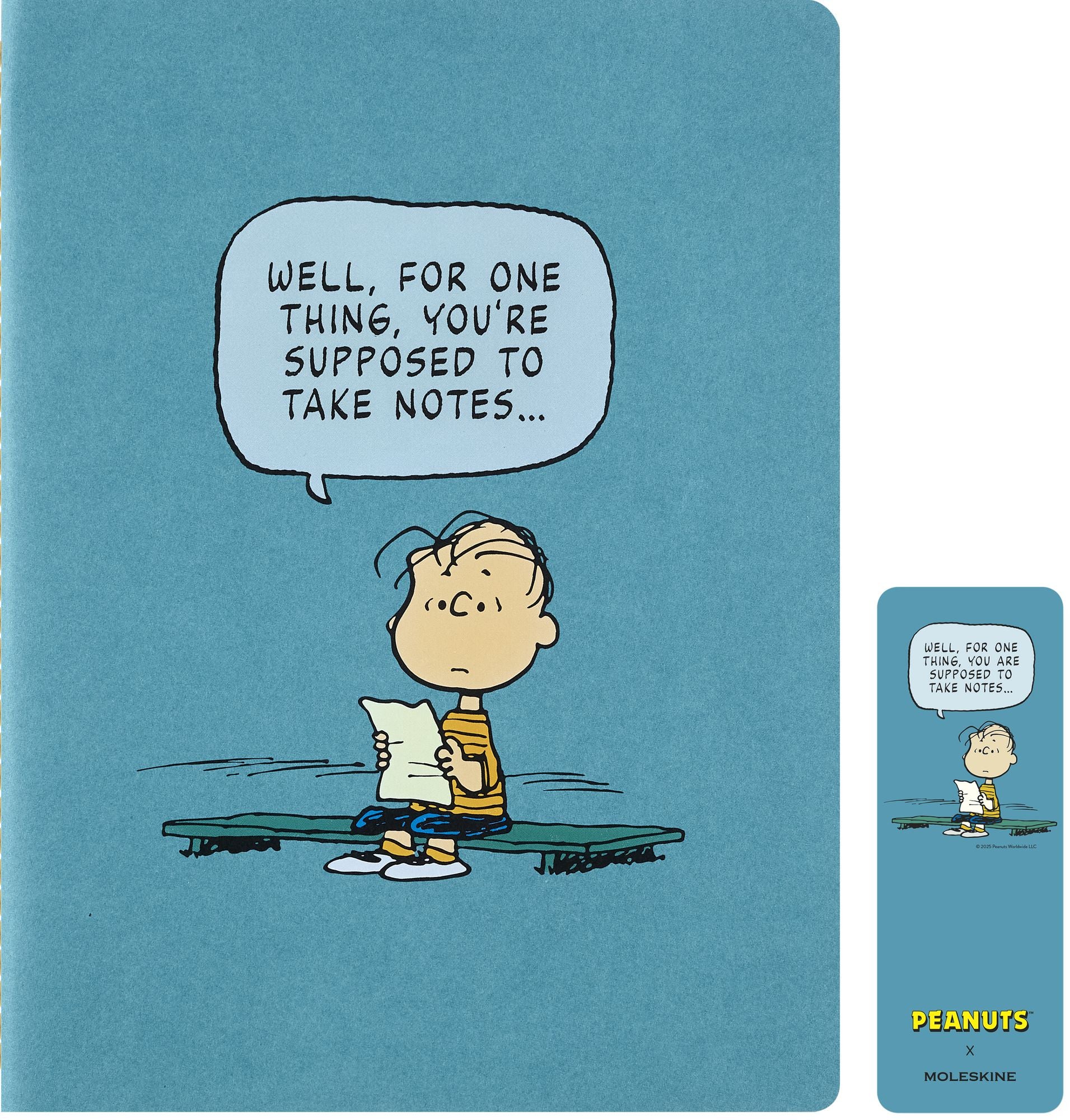 Moleskine Limited Edition Peanuts Cahier Journal, Soft Cover, XL (7.5" x 9.75"), Ruled, Brisk Blue