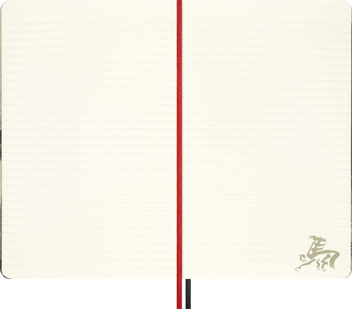 Moleskine Limited Edition Year of the Horse 2026 Calligraphy Notebook, Hard Cover, Large (5" x 8.25") Ruled/Lined, Light Grey, 176 pages