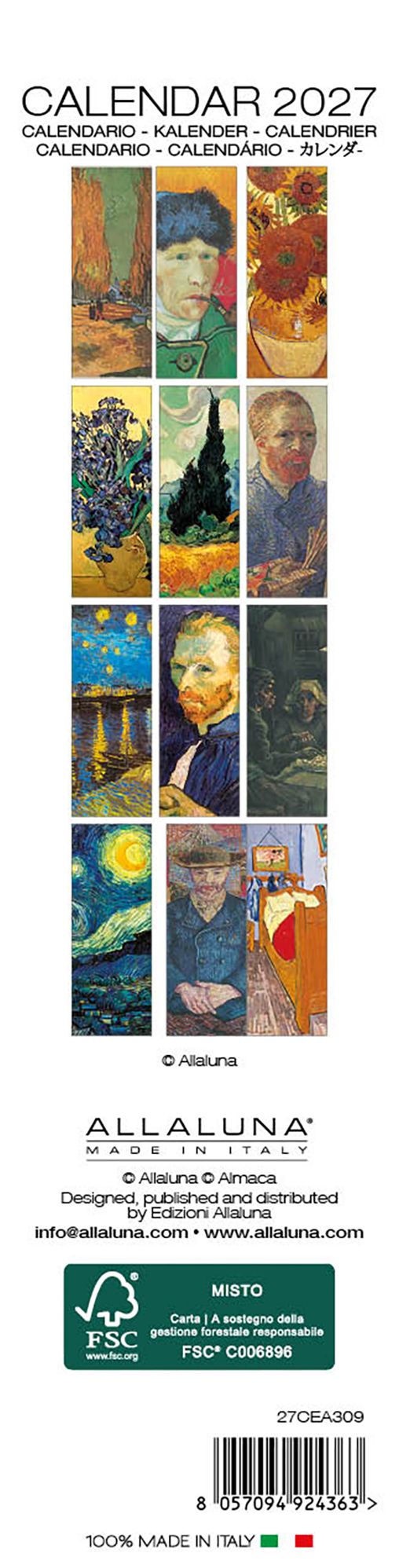 2027 Van Gogh Bookmark Calendar