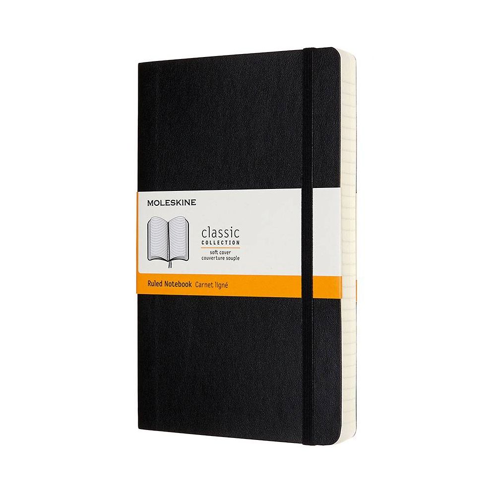 Moleskine Notebook, Expanded Large, Ruled, Black, Soft Cover (5 x 8.25)