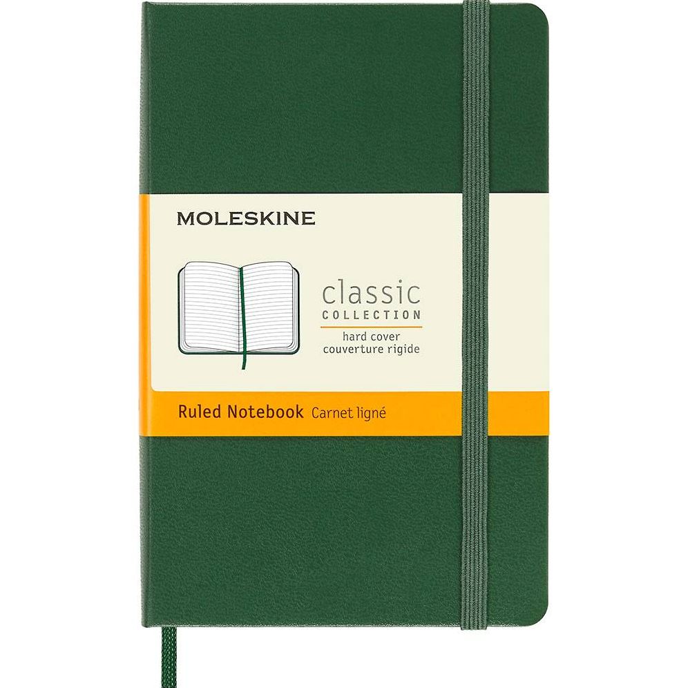Moleskine Classic Notebook, Pocket, Ruled, Myrtle Green, Hard Cover (3.5 x 5.5)