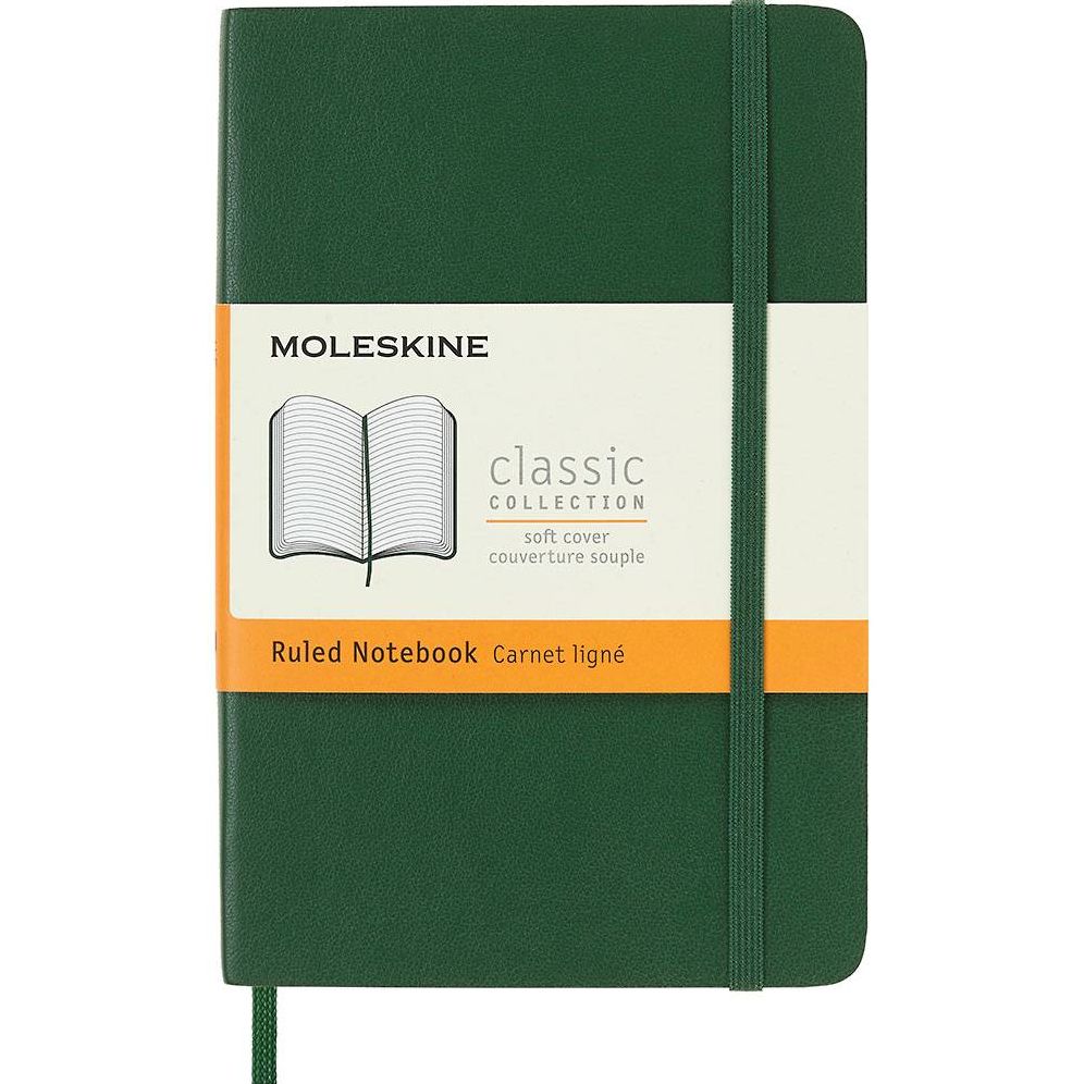 Moleskine Classic Notebook, Pocket, Ruled, Myrtle Green, Soft Cover (3.5 x 5.5)