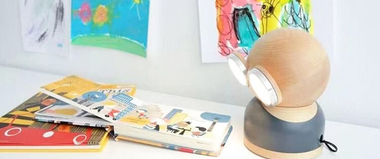 Mr Watt Goggle Grey Wooden Lamp