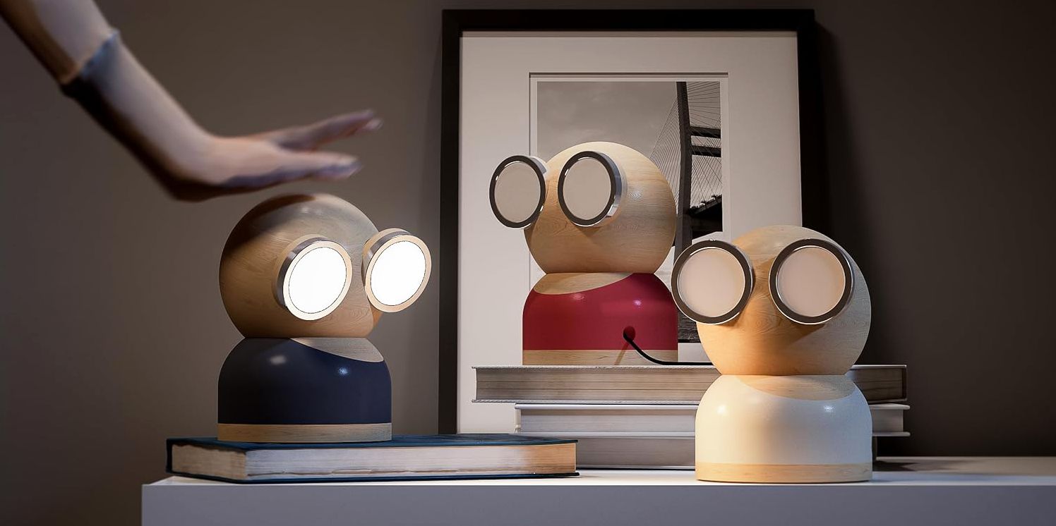 Mr Watt Goggle Grey Wooden Lamp