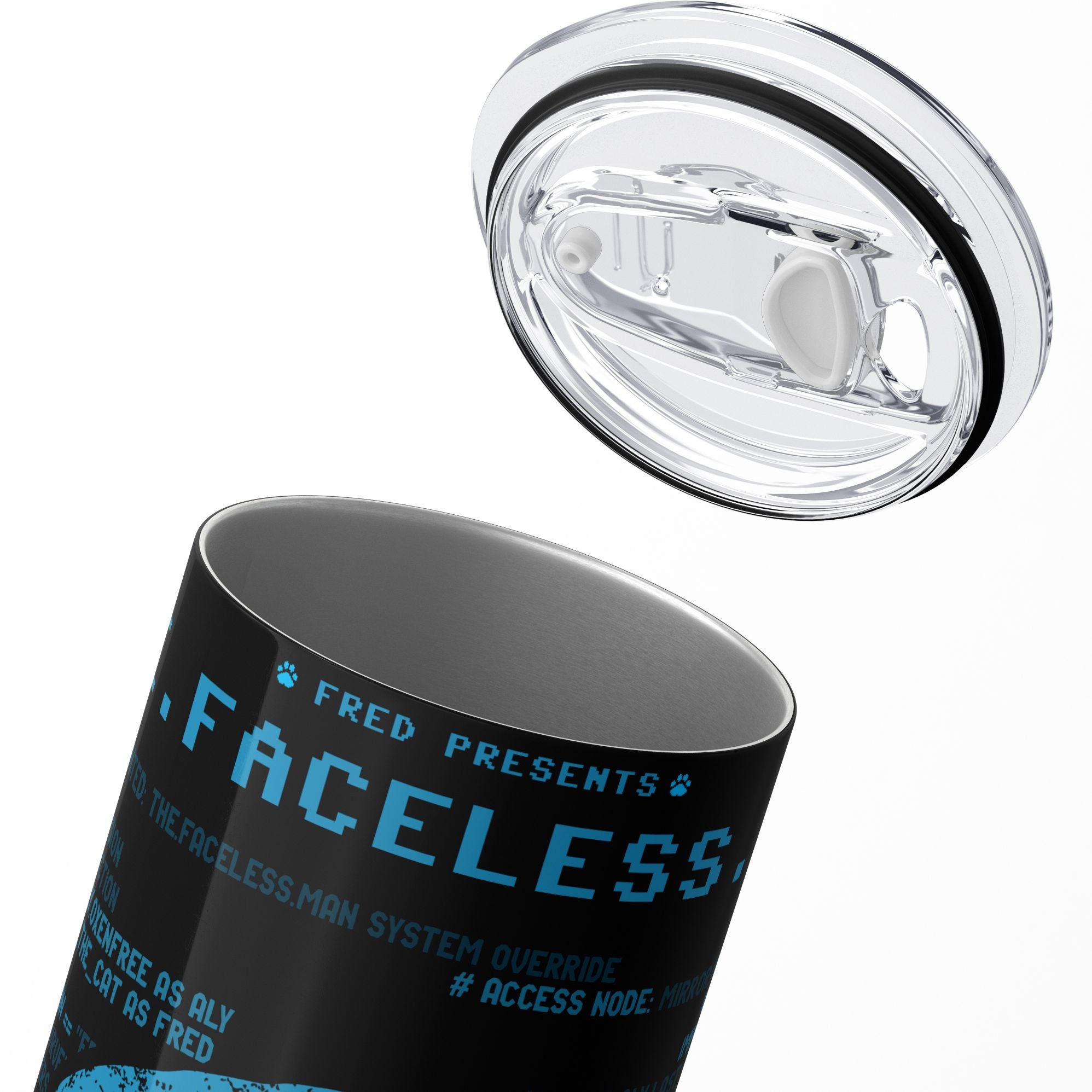 Lights Out The Faceless Man Tumbler