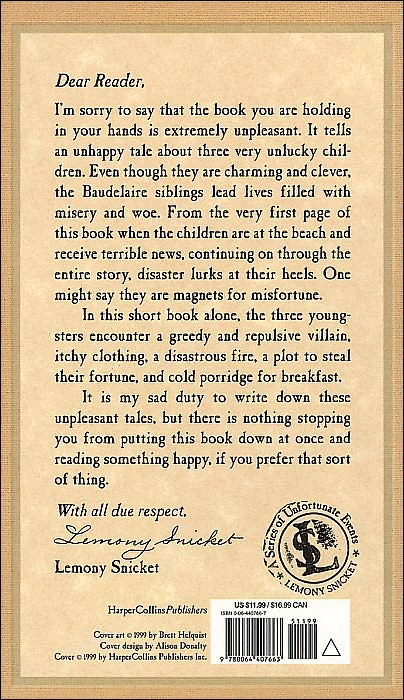 The Bad Beginning: Book the First (A Series of Unfortunate Events)