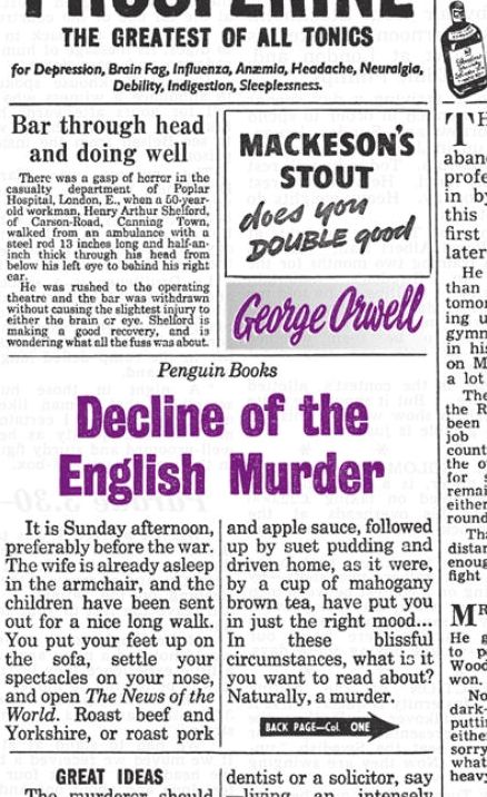 Great Ideas Decline Of The English Murder