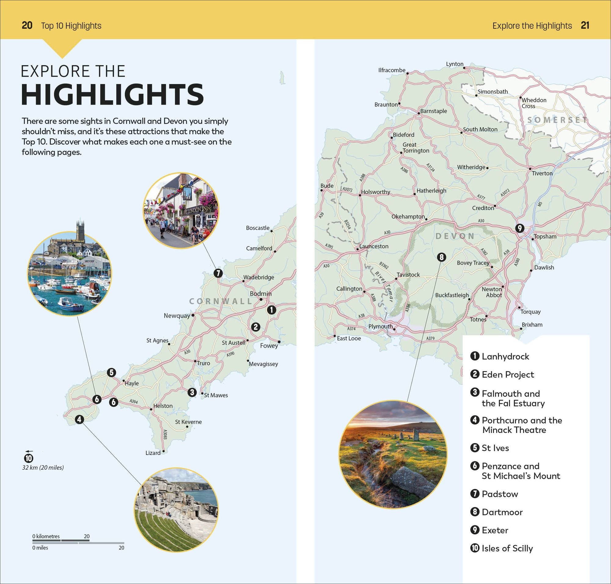 DK Top 10 Cornwall and Devon: Top 10 lists for your perfect trip, plus an all-weather folded map