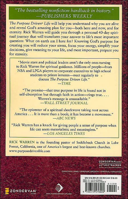 The Purpose Driven Life: What on Earth Am I Here For?