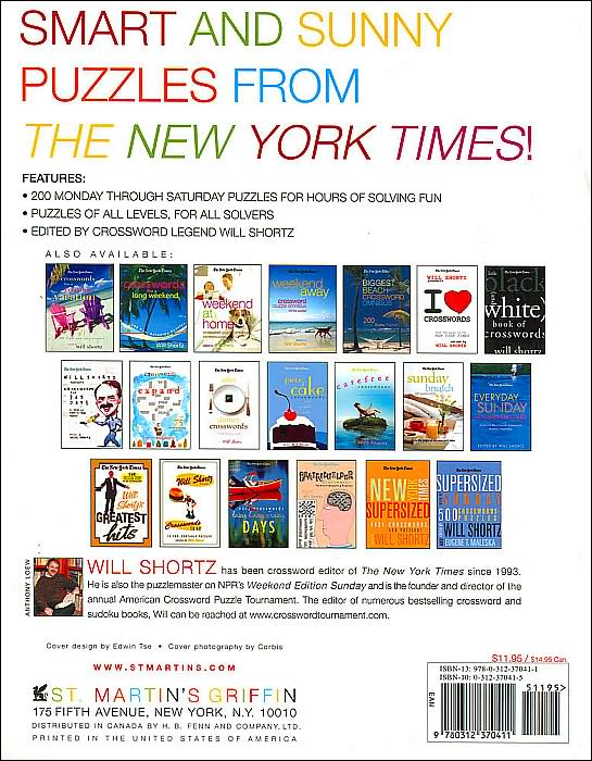 The New York Times Will Shortz Presents Fun in the Sun Crossword Puzzle Omnibus: 200 Relaxing Puzzles