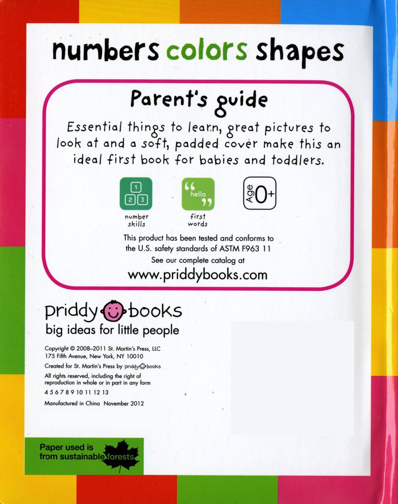First 100 Numbers, Colors, Shapes: A padded book-perfect for little hands to hold