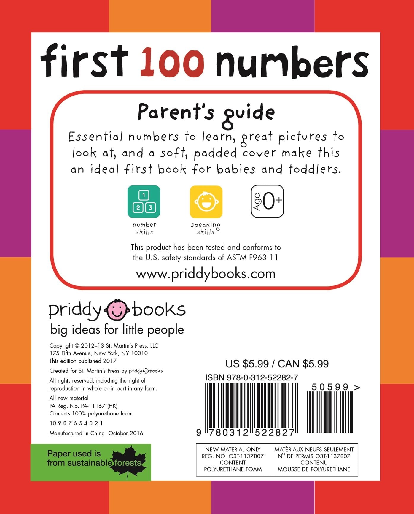 First 100 Numbers: A padded book-perfect for little hands to hold