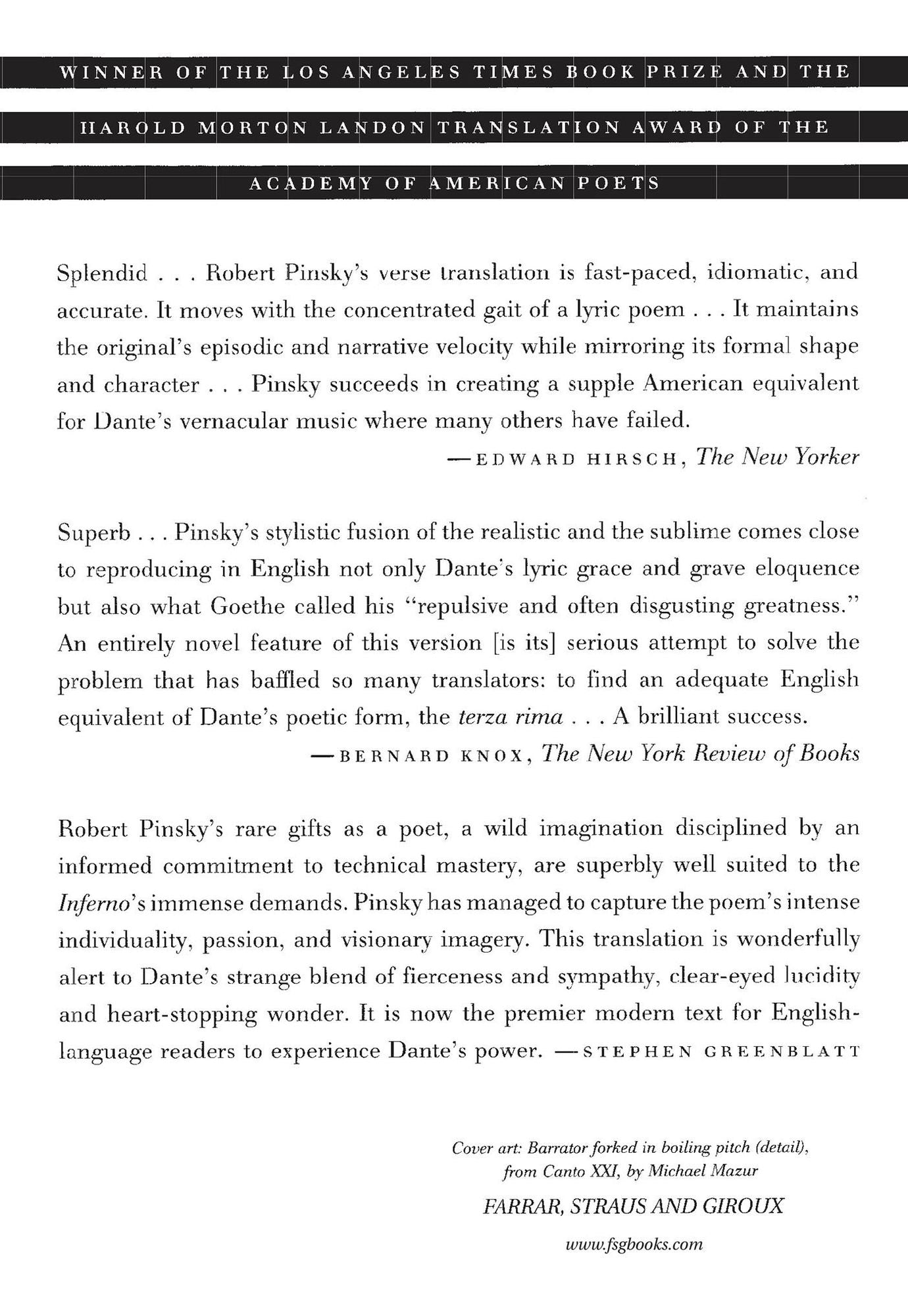 The Inferno of Dante: A New Verse Translation by Robert Pinsky