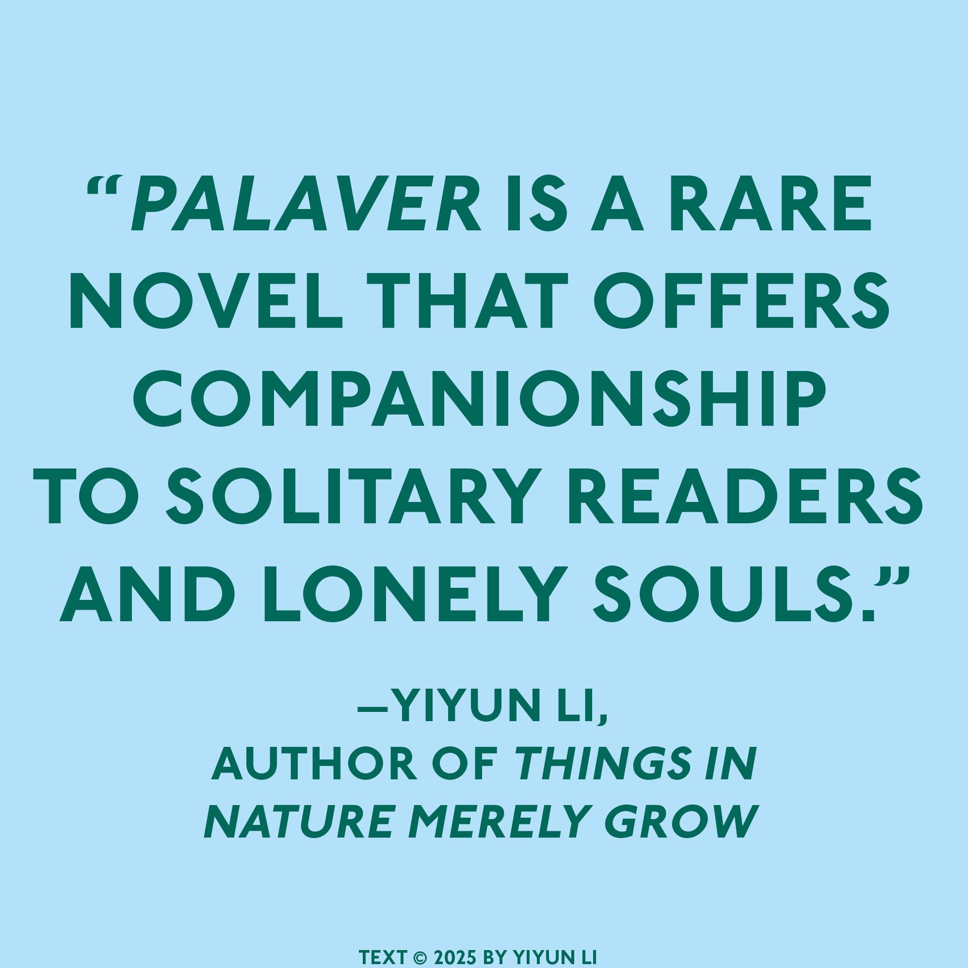 Palaver: A Novel