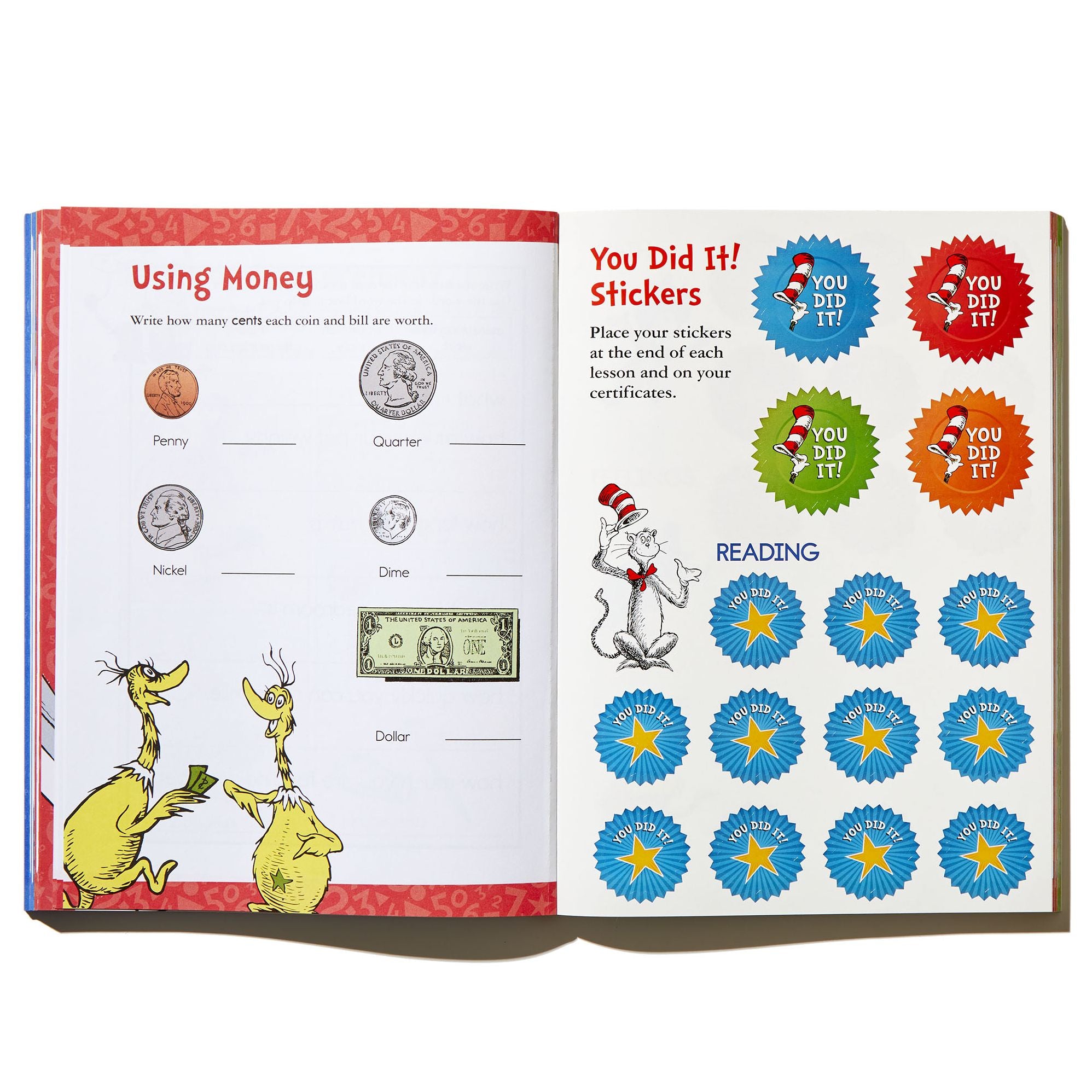 Dr. Seuss Workbook: Grade 2: 260+ Fun Activities with Stickers and More! (Spelling, Phonics, Reading Comprehension, Grammar, Math, Addition & Subtraction, Science)