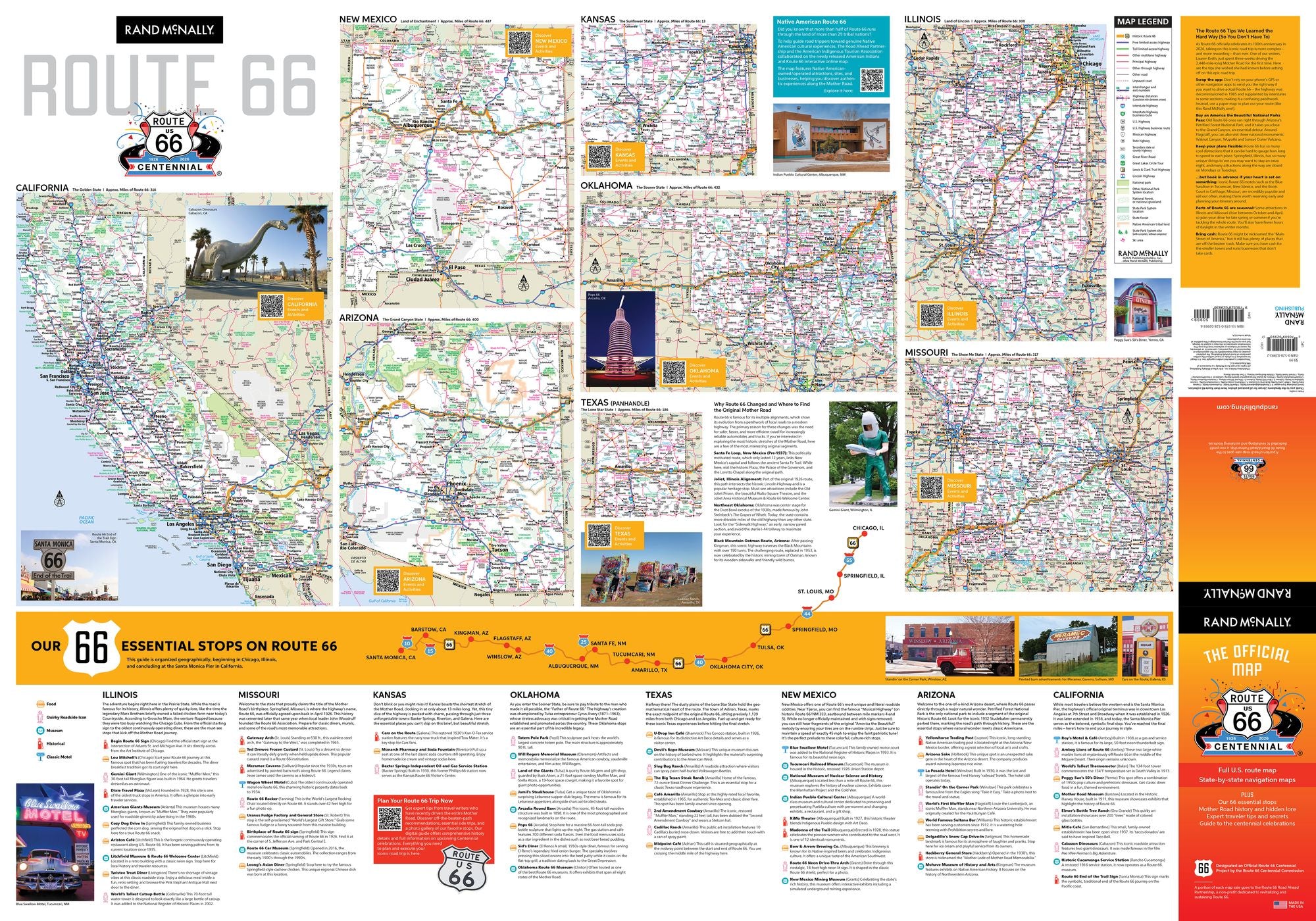 Rand McNally The Official Route 66 Centennial Map