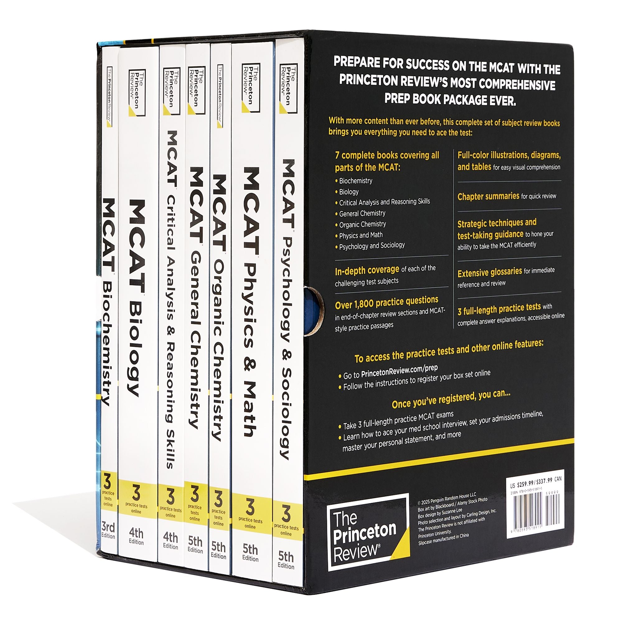 Princeton Review MCAT Subject Review Complete Box Set, 5th Edition: 7 Complete Books + 3 Online Practice Tests