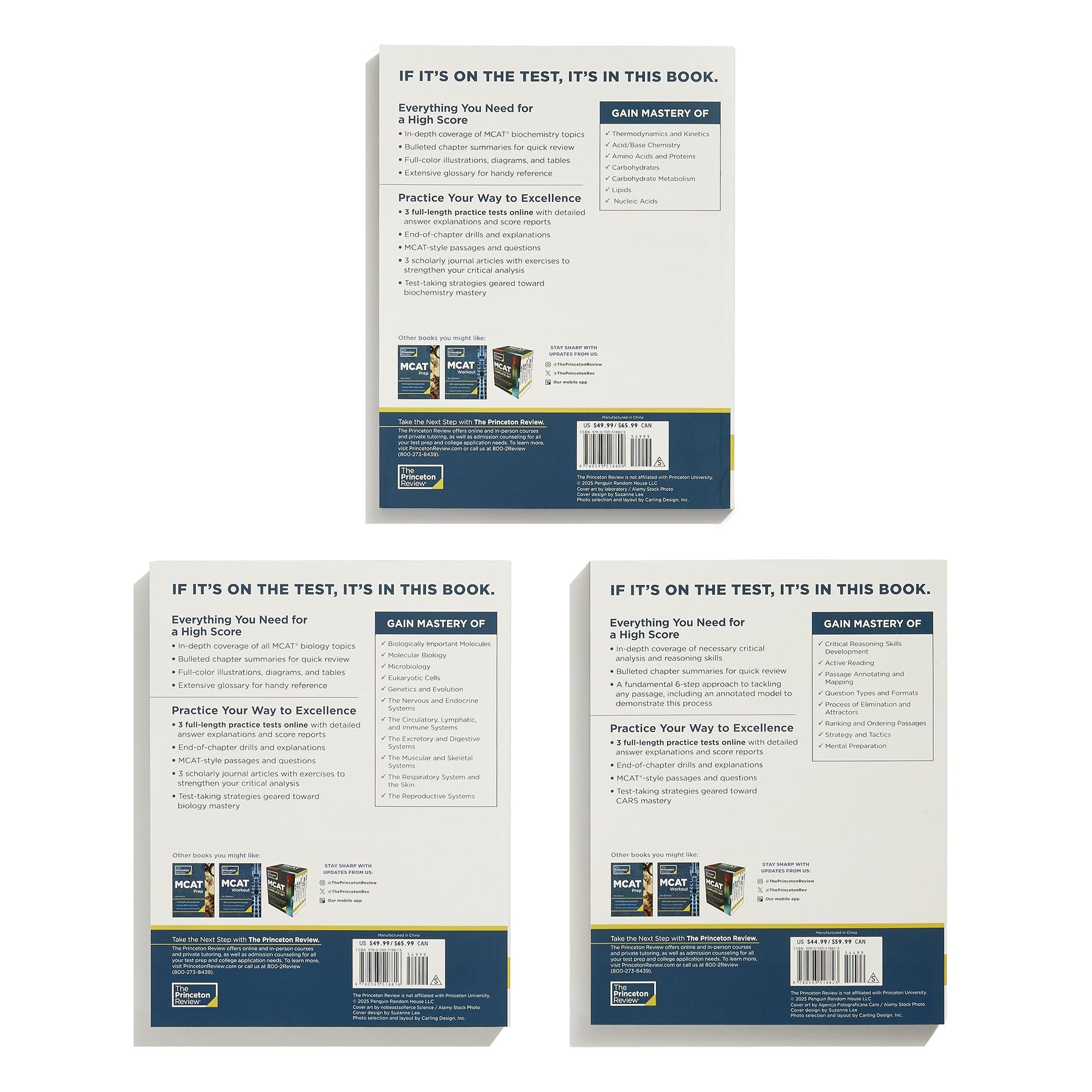 Princeton Review MCAT Subject Review Complete Box Set, 5th Edition: 7 Complete Books + 3 Online Practice Tests