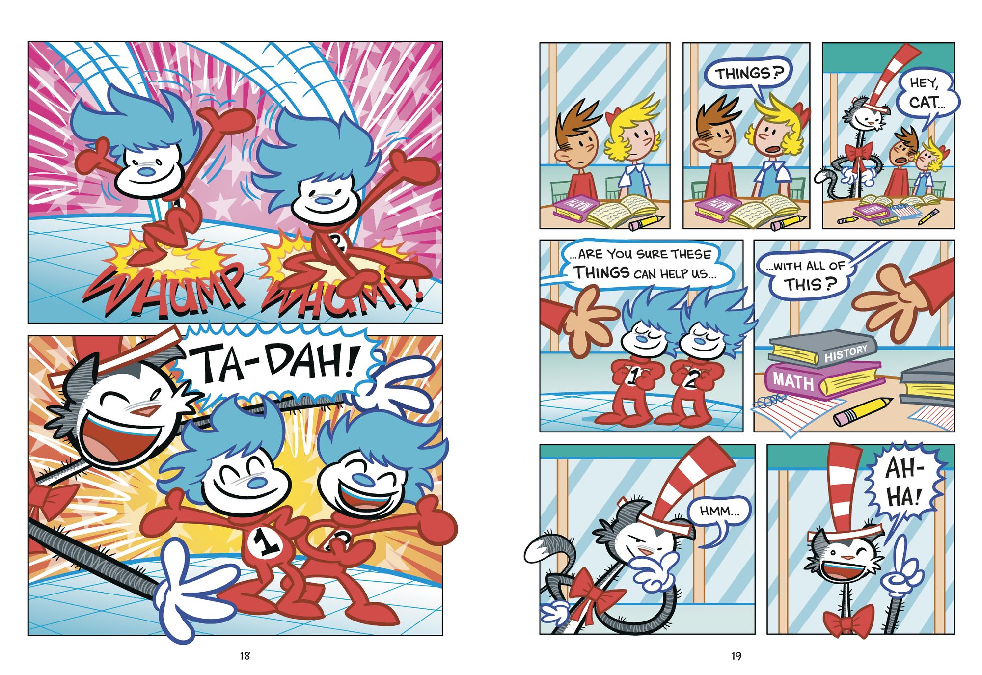 Dr. Seuss Graphic Novel: Thing One and Thing Two Have Homework to Do: A Cat in the Hat Story