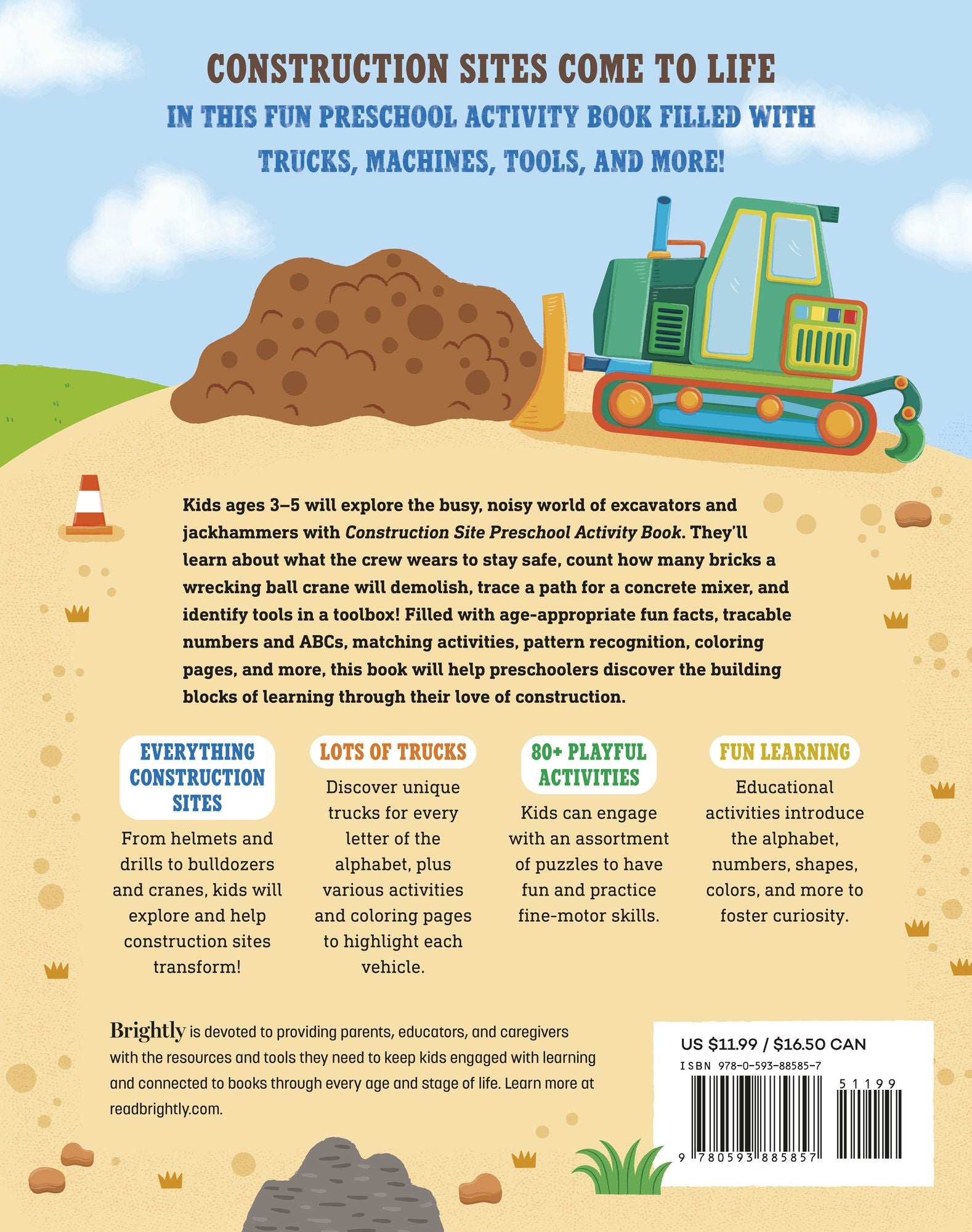 Construction Site Preschool Activity Book: Fun Learning with Trucks, Tools, and Mighty Machines