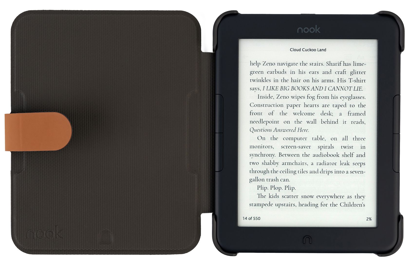 NOOK GlowLight 4 and 4e Cover in Cognac