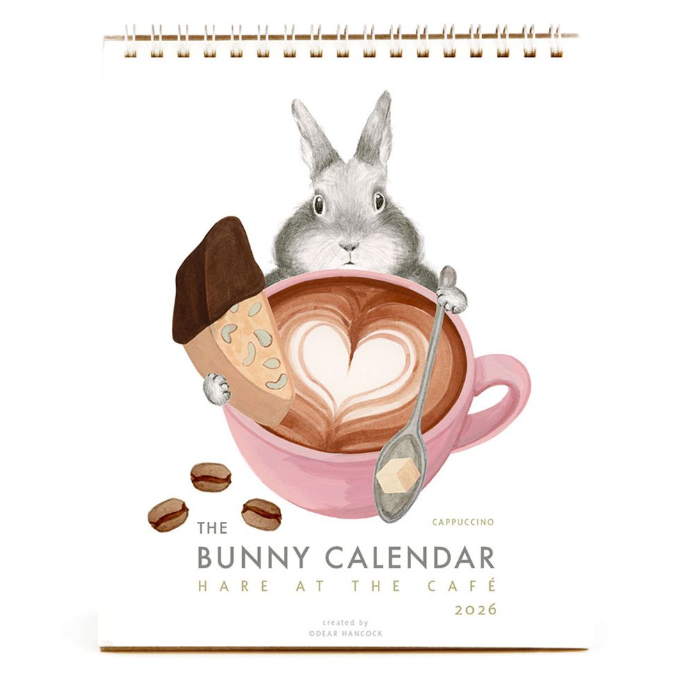 2026 Dear Hancock Bunny Calendar-Hare at the Caf