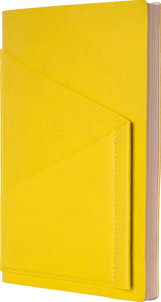 Butter Yellow Diagonal Pocket Leather Journal