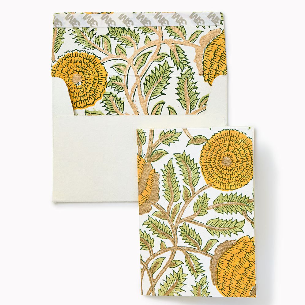 Marigold Glitz Sunshine Notecard Box Pk 6