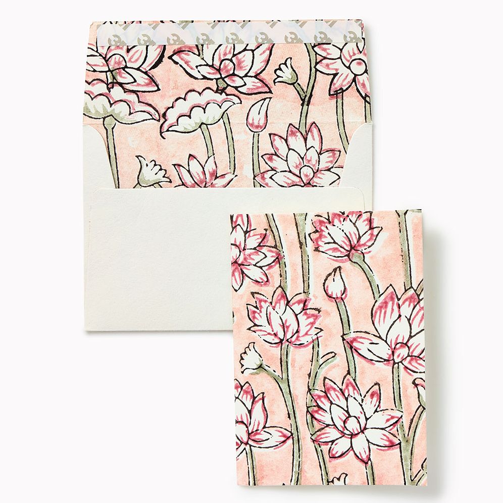 Lotus Pink Earth Notecard Box Pk 6