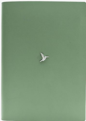 Sage Green Brass Hummingbird journal