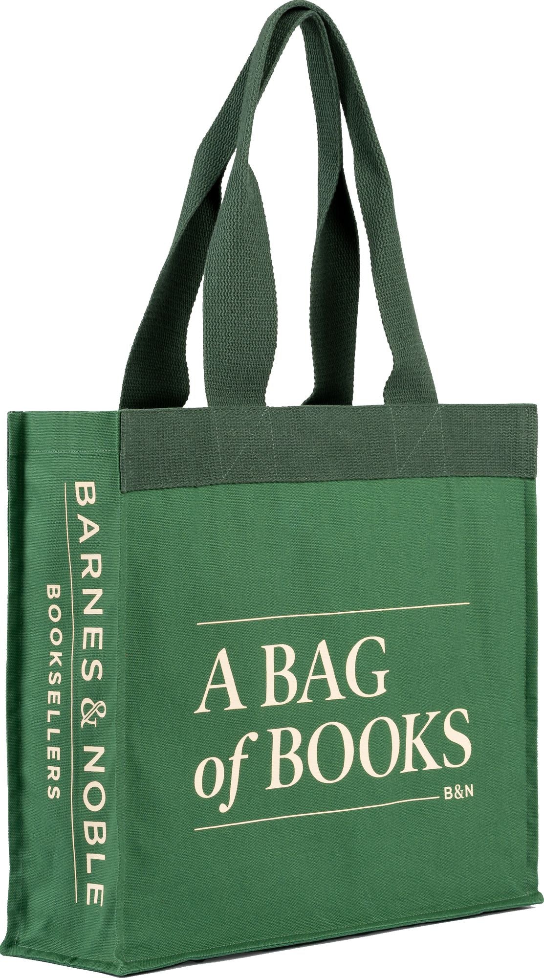100% Organic Cotton Canvas Tote with 'Bag of Books' Print - Green
