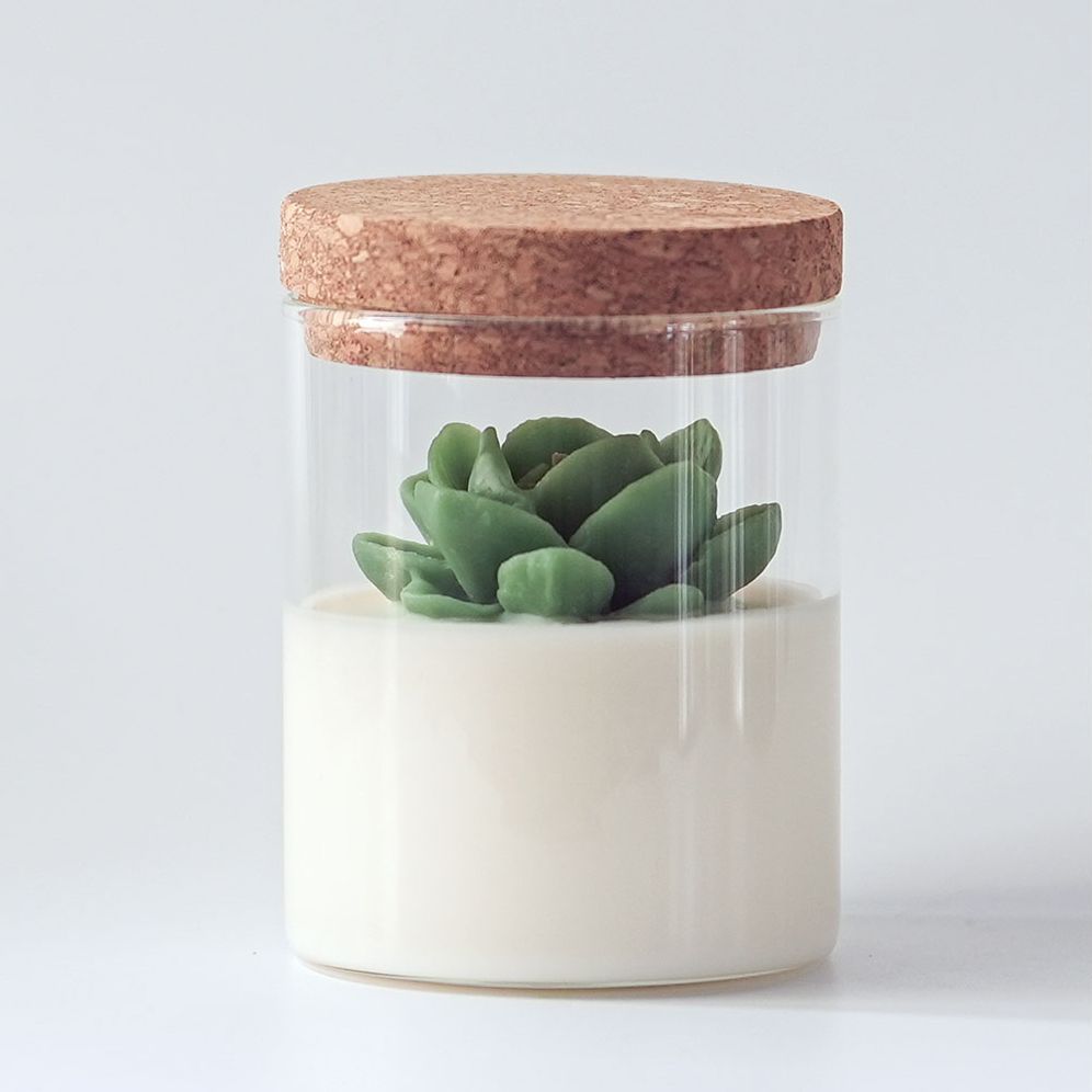 Rose Succulent Candle