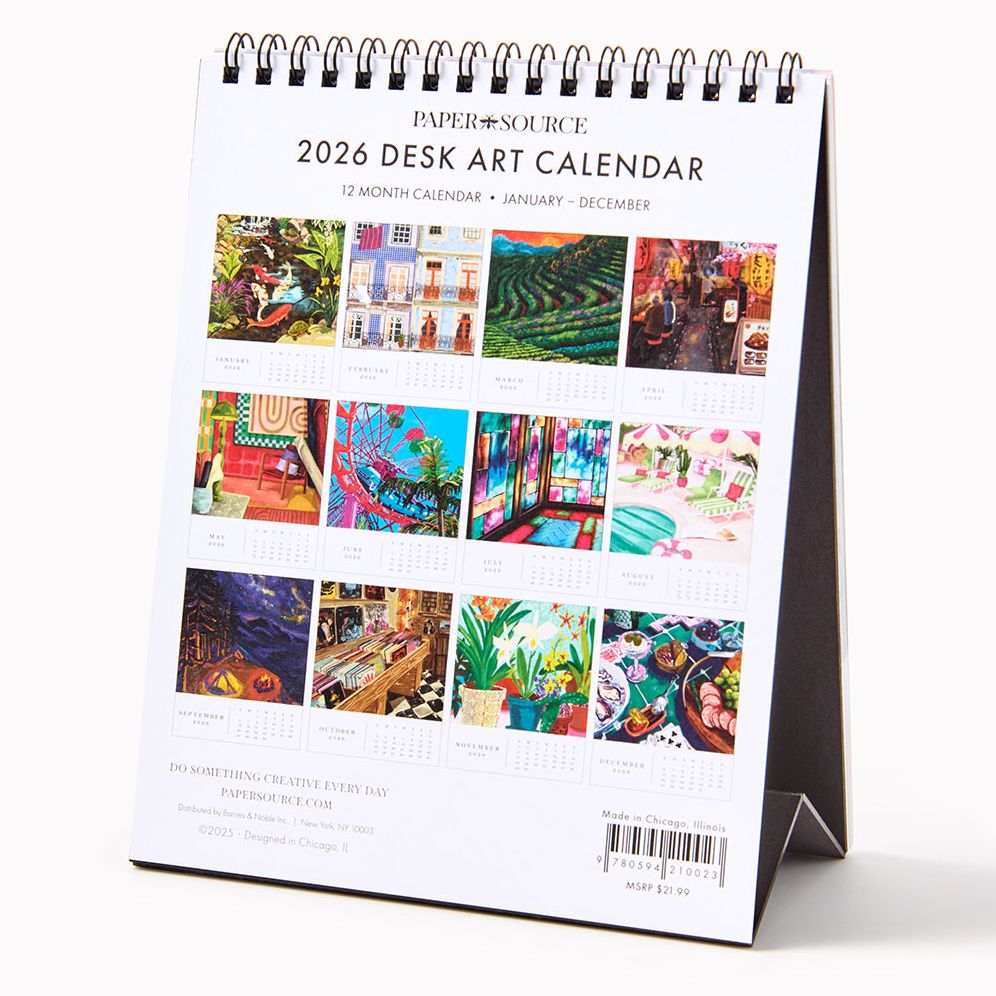 2026 Paper Source Desk Art Easel Calendar