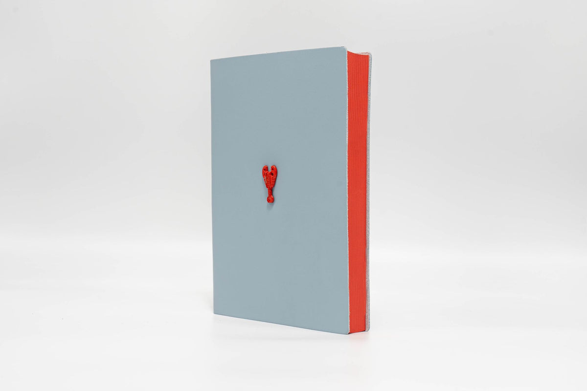 Smooth Calfskin Light Blue Leather Journal with Lobster