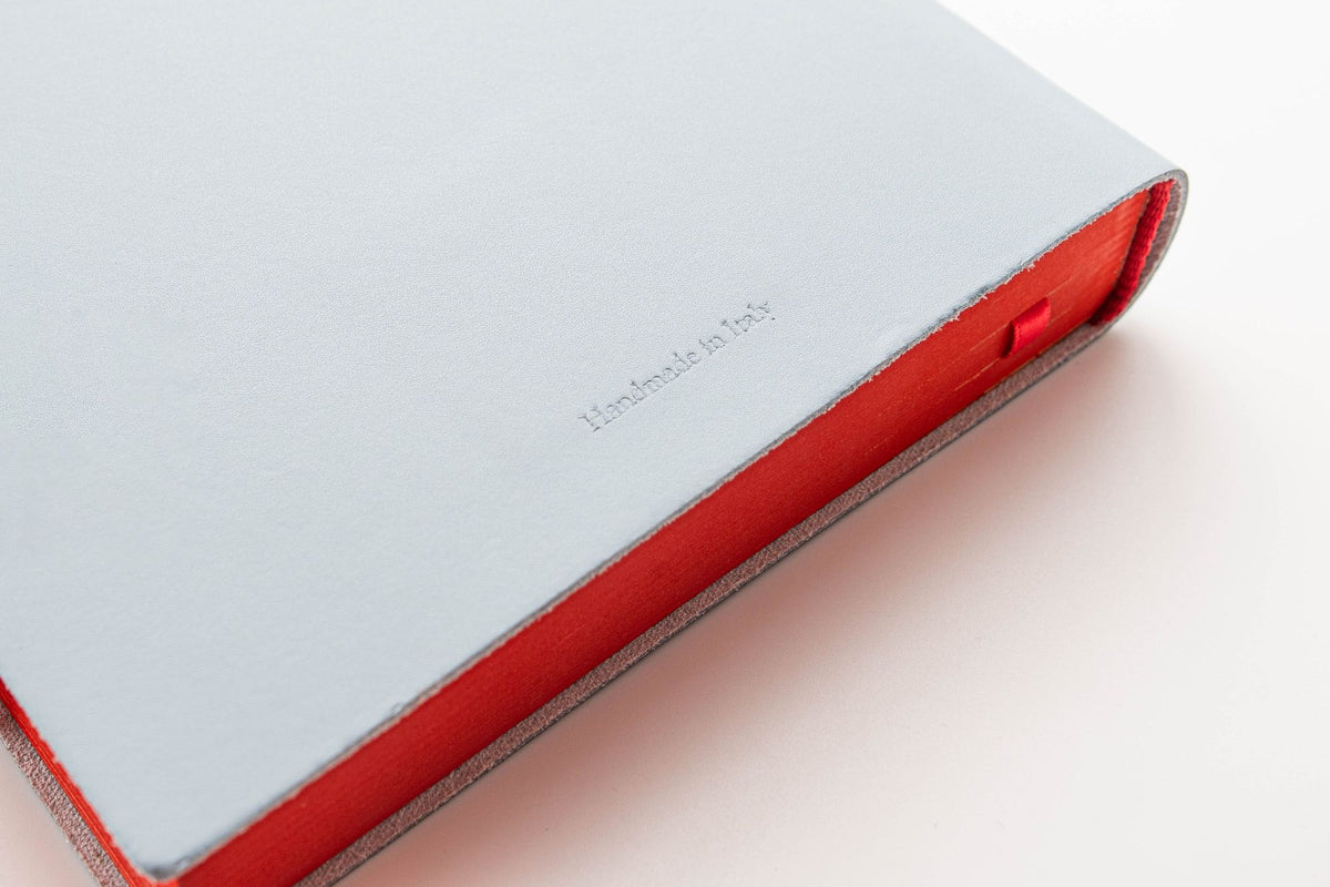 Smooth Calfskin Light Blue Leather Journal with Lobster