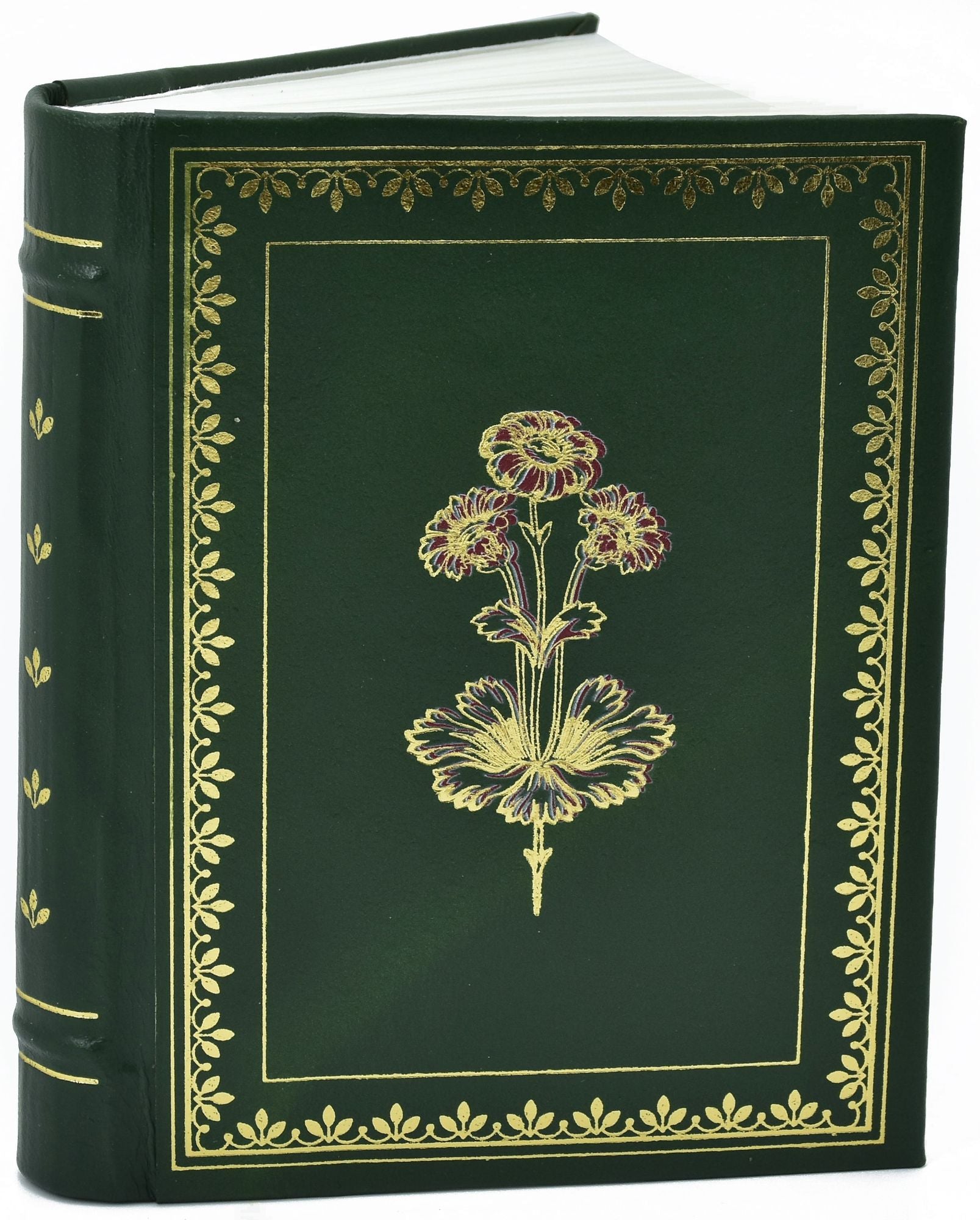Green Floral Vintage Book Leather Journal